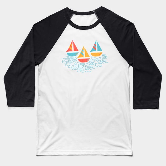 Boats Baseball T-Shirt by MegDig Design